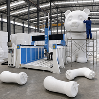 Machine de sculpture 3D en mousse, routeur CNC 5 axes avec tête rotative et axe rotatif pour l'art en polystyrène