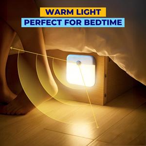 Các mặt hàng nóng 2025 500mAh USBC thông minh không dây USB có thể sạc lại đèn LED PIR cảm biến chuyển động đèn Đêm ánh sáng từ tính với nam châm - Product Image 2