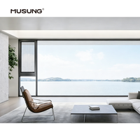 Fenêtre de balcon à double vitrage sur mesure, design simple, cadre en aluminium étroit, résistante aux ouragans, fenêtres à battants pour maison