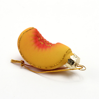 Kwaliteit Handgeblazen Glas Kerst Ornament Fruit Glas Ornament Perzik Plak Glas Ornament Milieuvriendelijk