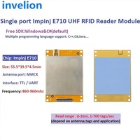 EPC Gen2 múltiples Lectura 4 puertos impinj fijo uhf módulo lector rfid con placa de desarrollo con TCP/IP rs232 SDK libre