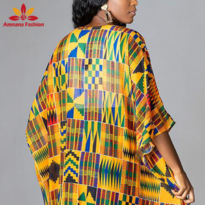 2021 nuovo stile <span class=keywords><strong>Sexy</strong></span> alla moda africano stampa cover up o <span class=keywords><strong>kimono</strong></span> per abbigliamento da spiaggia con un'alta qualità - Product Image 4