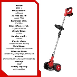 Cortacésped Eléctrico Inalámbrico - Motor de Escobillas de 21V, Industrial, Ligero, Plegable, 3 en 1 (Mulching/Recogida/Corte Lateral), 500W - Product Image 3