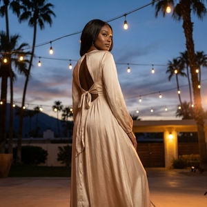 backless choker dress Halter tie neck backless gown
