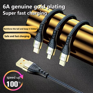 สายชาร์จโทรศัพท์แบบ3 in 1สายถักทำจากไนลอนสำหรับ USB เป็น Micro Type C สำหรับชาร์จ iPhone - Product Image 6
