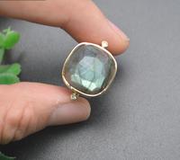 Exquis polyvalent empilable réglable carré violet cristal Lapis Lazuli laiton femmes mode bijoux anneaux en gros