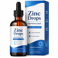 Gouttes de zinc OEM avec vitamine C 60 mg pour une absorption maximale, complément liquide pour le bien-être immunitaire, vente en gros ODM, approvisionnement en vrac