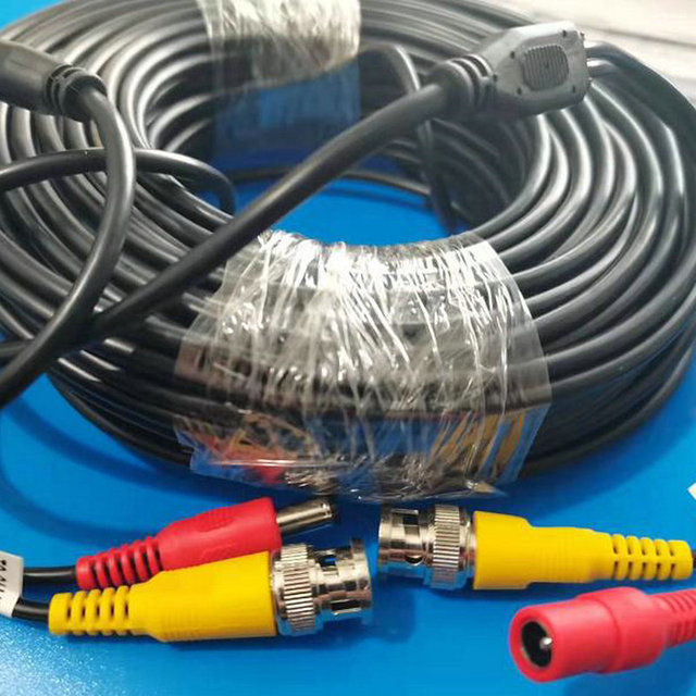 CCTV Video Transmission Integrated Cable DC/BNC Connectors PVC Shielded Pure Copper Conductor Multi-Specification 5/10/15/20/30m