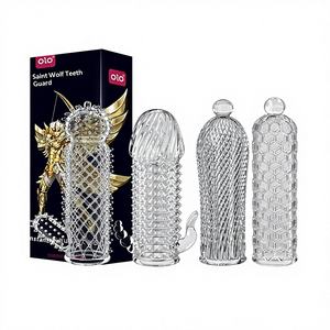 Condón OLO Sensual Wolf Tooth, Funda <span class=keywords><strong>de</strong></span> Silicona para Pene, Juguete para Parejas Adultas, Empaque en <span class=keywords><strong>Caja</strong></span> <span class=keywords><strong>de</strong></span> Color, Venta al por Mayor - Product Image 1