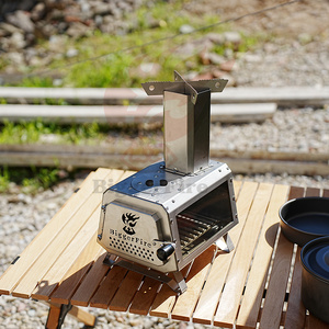 Biggerfire Thép Không Gỉ <span class=keywords><strong>Mini</strong></span> Ngoài Trời Nhà Bếp Xách Tay Rocket Bếp Cho Cắm Trại Và Đi Bộ Đường Dài Sinh Tồn Củi Nấu Ăn Nướng - Product Image 1