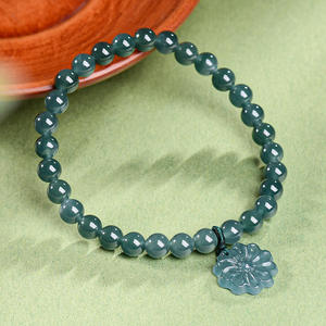 หยกธรรมชาติ หยกน้ำเงินฟิลิปปินส์ สร้อยข้อมือหยกแฟชั่นเรียบง่าย UNISEX ของขวัญพร้อมใบรับรองการประเมินราคา SL83 - Product Image 1