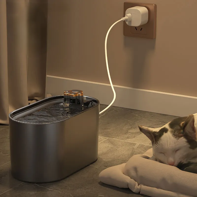 Kedi için su sebili otomatik tiryakisi ile 3 L çeşme Ultra sessiz Pet LED ışık