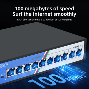 Commutateur PoE non géré Tshield 8 ports 100 Mbps 2 Gbps, format compact 48 V pour caméra IP et réseau de petites entreprises – En stock - Product Image 2