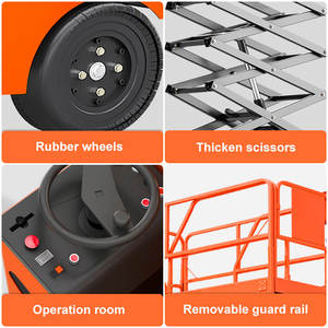 Hoogwerker <span class=keywords><strong>Platform</strong></span> Kerja Seluler Yang Ditinggikan Mudah Memindahkan Lift Gunting Yang Dapat Dicopot - Product Image 3