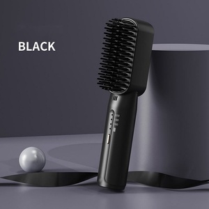 Electric Hot Comb Portable Negative Ion Usb Rechargeable Cordless Private Label Flat Iron Comb Mini Hair Straightener <b>Brush</b> - Product Image 6