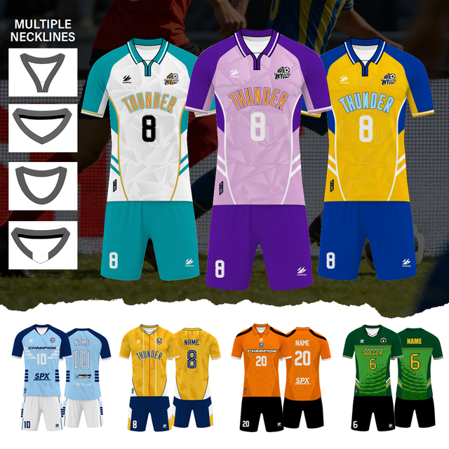 Full Sublimation Football Jersey Set Quick-Dry Custom Soccer Jersey for Men and Women