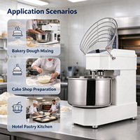 Mélangeur planétaire commercial 10L multifonction pour pâtisserie, machine à mélanger la pâte à gâteau, bol en acier inoxydable, 2 vitesses avec minuterie