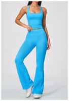 Leggings de yoga sans couture, pantalon évasé, haut de yoga, short de sport pour femmes, débardeur Dri Fit noir, ensemble de yoga