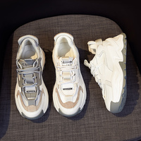 Fashion Chunky Sneakers Casual Sports Elevator Shoes Sneakers bianche scarpe con plateau da donna in vera pelle