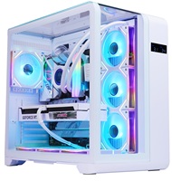 Boîtier PC avec ventilateurs, moniteur de température, aquarium panoramique 270°, côté GPU 400 mm, refroidissement par eau 360 mm, boîtier d'ordinateur de jeu ATX
