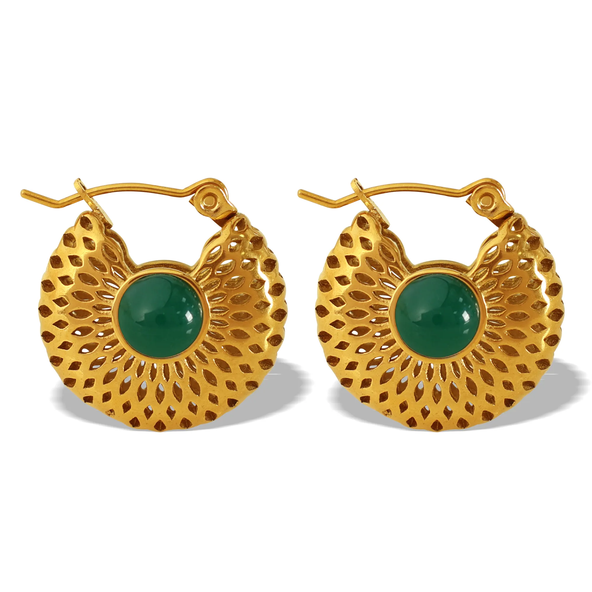 FANJIN JEWELRY EH202 High Quality Cheap Price Vintage mausoleum Hollowed Out Gold Earrings Earrings