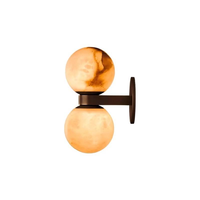 Lampe murale moderne en albâtre de style français, luxe léger, pour chambre à coucher, chevet, style antique, design de créateur, pour gîte, lampe d'escalier