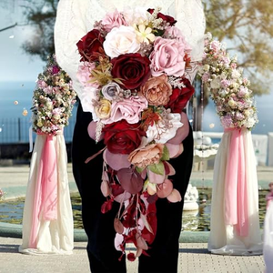 Bouquet de Mariage Cascade de Fleurs Style Goutte d'Eau pour Mariée, Fleurs pour Photographie de Mariage et Décoration Intérieure - Product Image 5