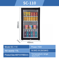 SC-50L/75L/110L petite vitrine de porte en verre bière boisson refroidisseur usage domestique réfrigérateur intelligent AC DC réfrigérateur réfrigérateur