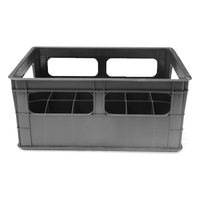 JOIN Caisse de transport en plastique maillée personnalisée pour bouteilles de vin, de jus et de bière, avec compartiments de rangement, capacité 24 bouteilles