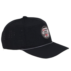 Casquette de baseball personnalisée imperméable découpée au laser avec trous perforés, logo en caoutchouc PVC, 5 panneaux - Product Image 3