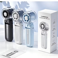 Ventilateur portable rechargeable 3600 mAh avec pulvérisation d'eau, pliable, à suspendre, pour le cou, avec fonction de compression de glace pour extérieur