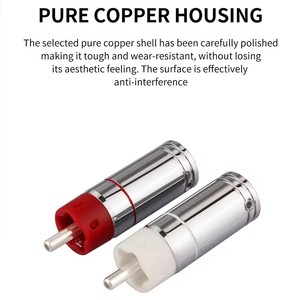 Chất lượng cao <span class=keywords><strong>RCA</strong></span> nam cắm màu đỏ tươi/Trắng bạc mạ đồng nguyên chất chèn âm thanh cáp kết nối - Product Image 2