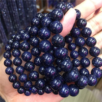 Livraison rapide, perles rondes en pierre naturelle de 8 mm, 10 mm, 12 mm, saphir bleu, bracelet élastique, bijoux en cristal pour femmes