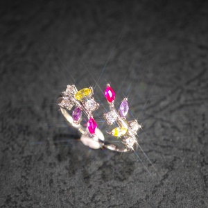 2025 đồ trang sức mỹ 925 sterling Silver Marquise thạch anh tím <span class=keywords><strong>Citrine</strong></span> <span class=keywords><strong>Ruby</strong></span> liễu cành lá mở kết thúc Vòng cho phụ nữ Quà Tặng - Product Image 4