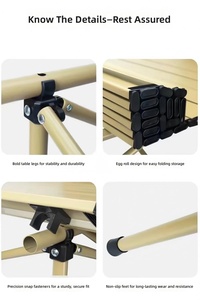 Taşınabilir Açık Hava Katlanabilir Masa Seti, Yolculuklar, Barbeküler, Sokak Satışları ve Kampçılık için İdeal - Product Image 6