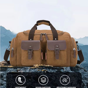 سعة كبيرة فاخرة أزياء رياضية للسفر قماش كلاسيكي مع إغلاق سحاب لتخزين الملابس في عطلة نهاية الأسبوع - Product Image 1