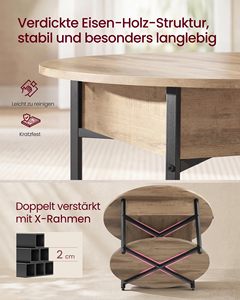 Table console ronde en bois moderne SENYU avec étagère de rangement et plateau réglable pour le mobilier de salon - Product Image 6
