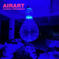 Ballon géant d'ampoule gonflable à LED pour la décoration de club.