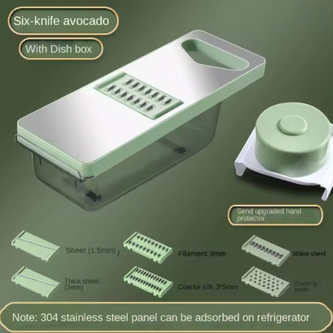 Avocado Green Luxary 6 ใบมีดพร้อมภาชนะ