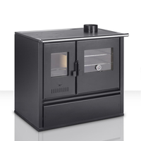 Poêle à bois écologique en acier au carbone, chauffage autonome d'intérieur avec plaque de cuisson pour usage domestique
