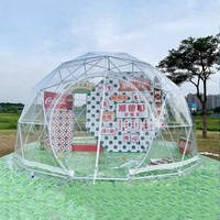 Tente Sphérique de Luxe Entièrement Transparente en PVC, Diamètre 3m 4m 5m, Quatre Saisons, Monocouche, Étanche, Dôme pour Influenceurs