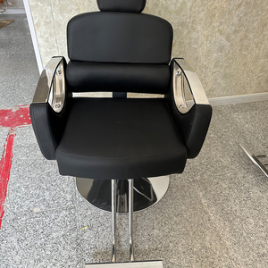 Silla de <span class=keywords><strong>Barbero</strong></span> Ergonómica de Acero en Oferta, Reclinable, con Asiento de Cuero Hidráulico, Rotación de 360 Grados, Altura Ajustable, para Salón o <span class=keywords><strong>Taller</strong></span> - Product Image 6