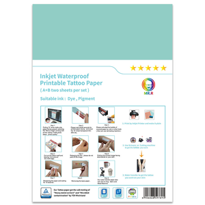 Papier de transfert d'eau imprimable au laser à jet d'encre M R.R pour tatouage corporel temporaire A4 avec 5 ensembles par paquet (A + B par ensemble) - Product Image 3