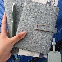 Hongbo Nouveau Porte-Passeport Antivol RFID en Cuir à Feuillets Amovibles, Pochette de Rangement pour Certificats, Carnet de Voyage et Étiquette de Bagage pour Femme