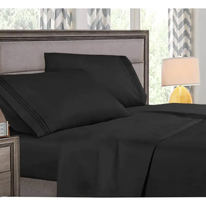 <span class=keywords><strong>Juego</strong></span> de Ropa de Cama de Microfibra de 4 Piezas, 100% Poliéster, con Bolsillos Profundos, Estilo Hotel de Lujo, Diseño Simple para Cama Queen, Hogar y Dormitorio - Product Image 2