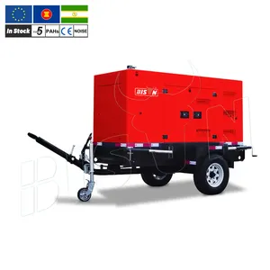 Bison 4 ruote rimorchio Genset trainabile 3 fasi 72kw/90kva silenzioso generatore Diesel Mobile