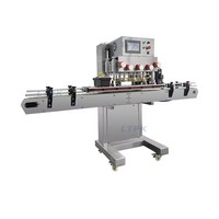 Haute vitesse automatique linéaire Six roues moteur rond couvercle capsuleuse bouteille en plastique capsulage bouteille d'eau vis capsulage Machine