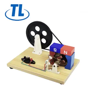 Modelo generador Manual para enseñanza de física, base de madera con cinturón, instrumento de enseñanza de física, mano grande, AC/DC