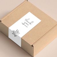 Autocollant transparent carré pour emballage cadeau, décoration pour scellage de boîte d'avion, rouleau d'autocollants de remerciement avec impression offset