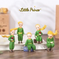 AHMH Vente en gros Micro le Petit Prince Rose Fox Figurines miniatures en résine Décoration Statues Décoration de gâteau d'anniversaire